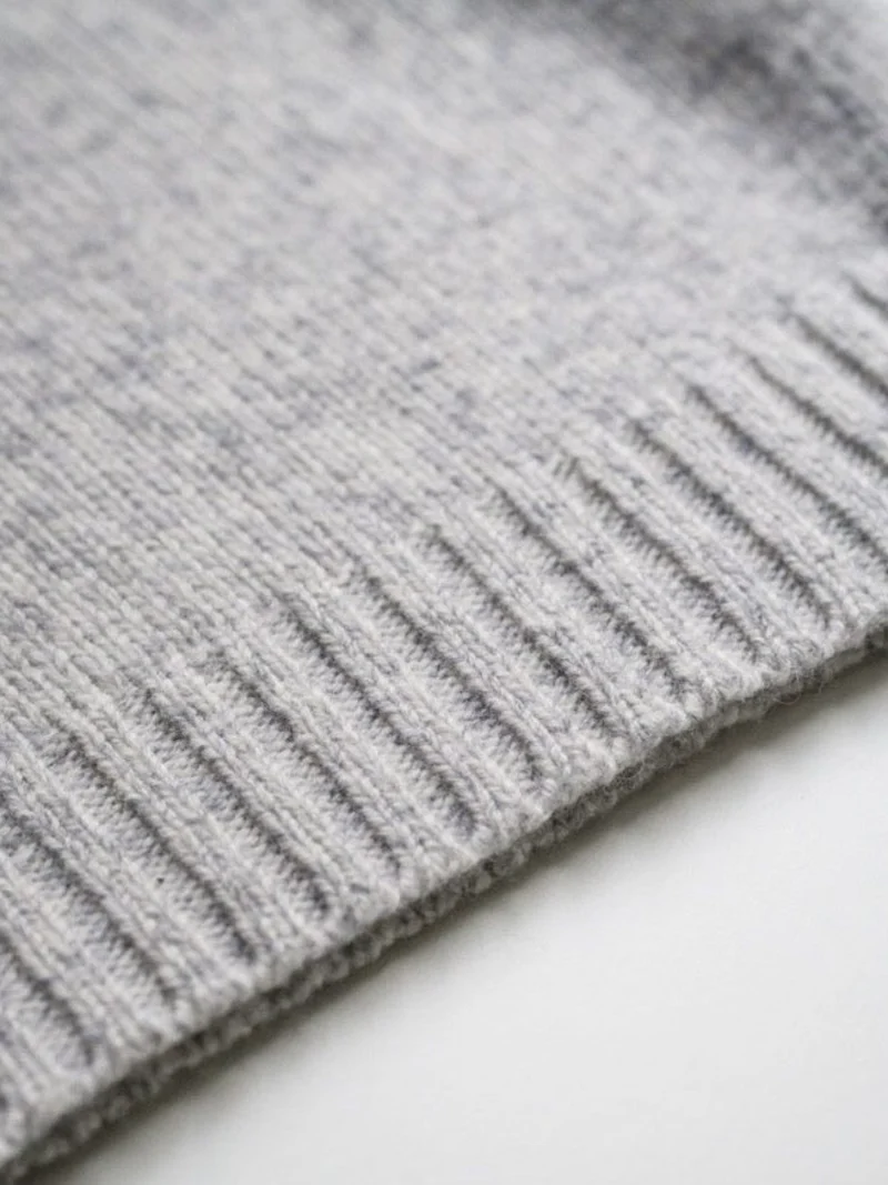 Frauen Merino Strickpullover - graumeliert