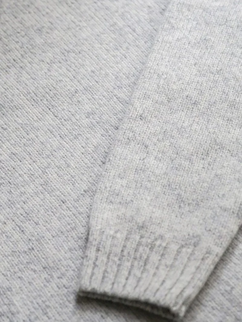 Frauen Merino Strickpullover - graumeliert