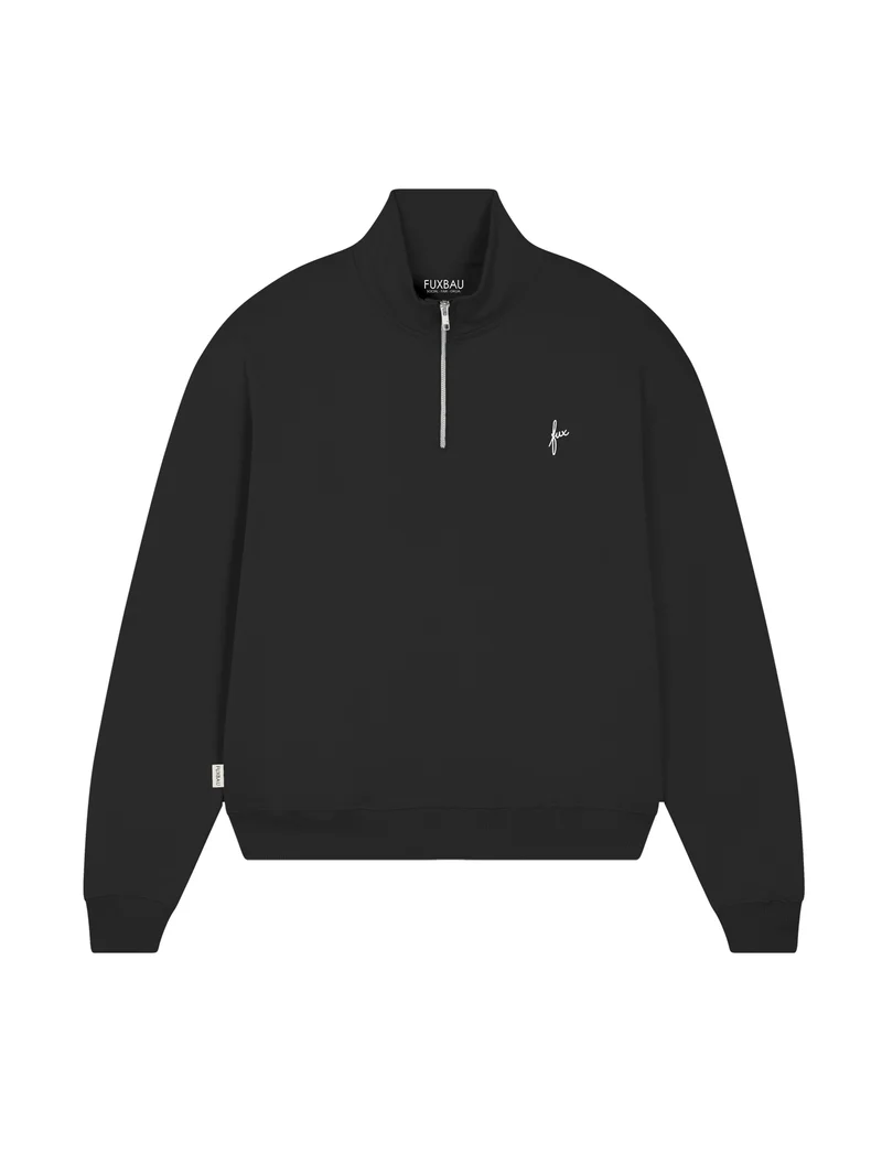 Frauen fux Half Zip Sweater - schwarz