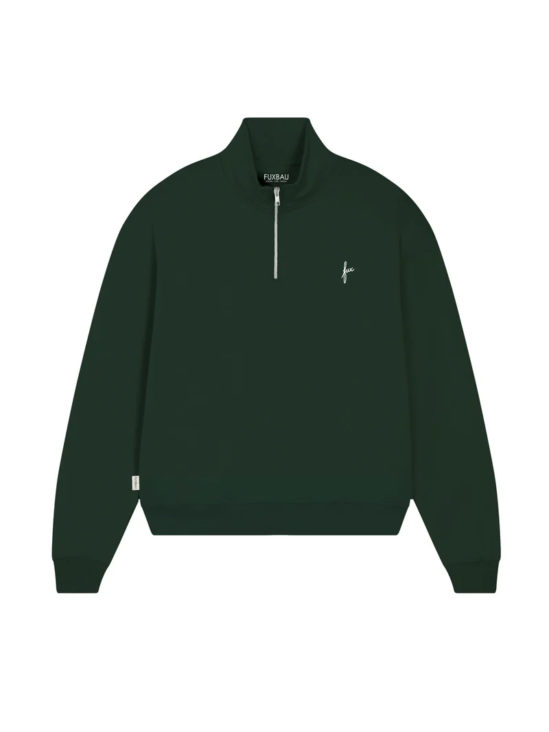 Frauen fux Half Zip Sweater - grün
