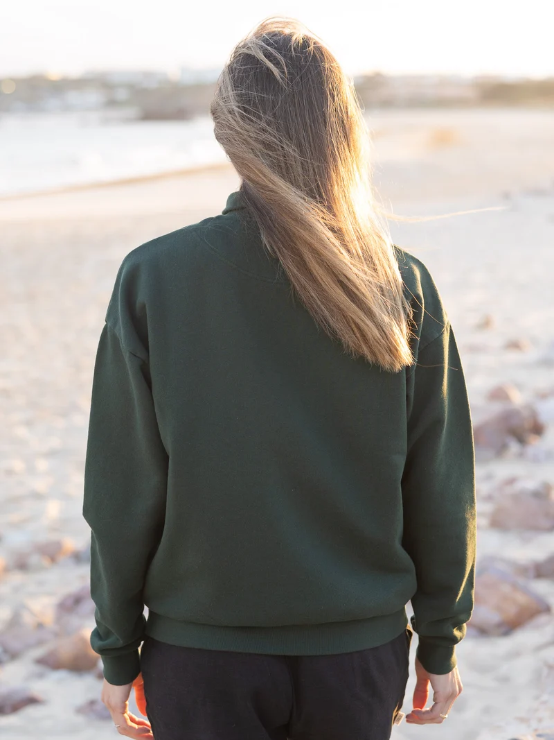 Frauen fux Half Zip Sweater - grün
