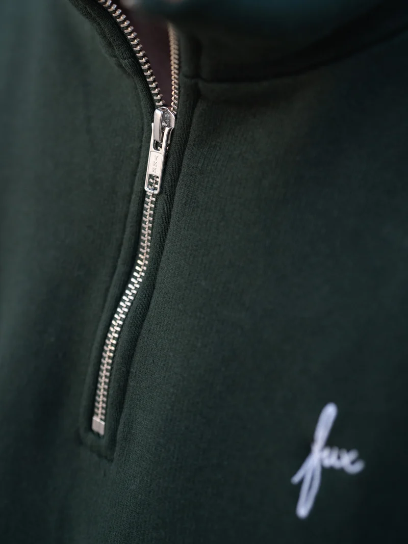 Männer fux Half Zip Sweater - grün