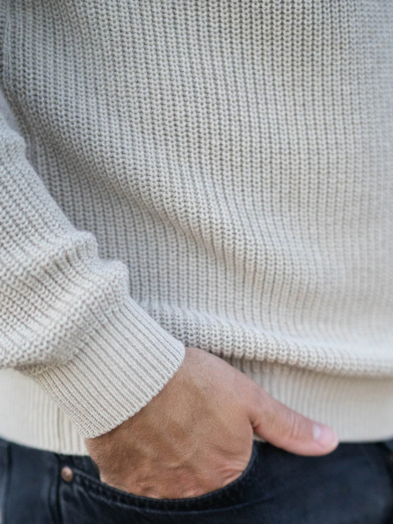 4Seasons Männer Strickpullover - beigemeliert