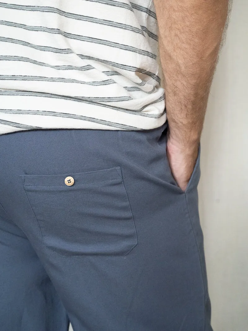 Männer Stoffhose - blaugrau