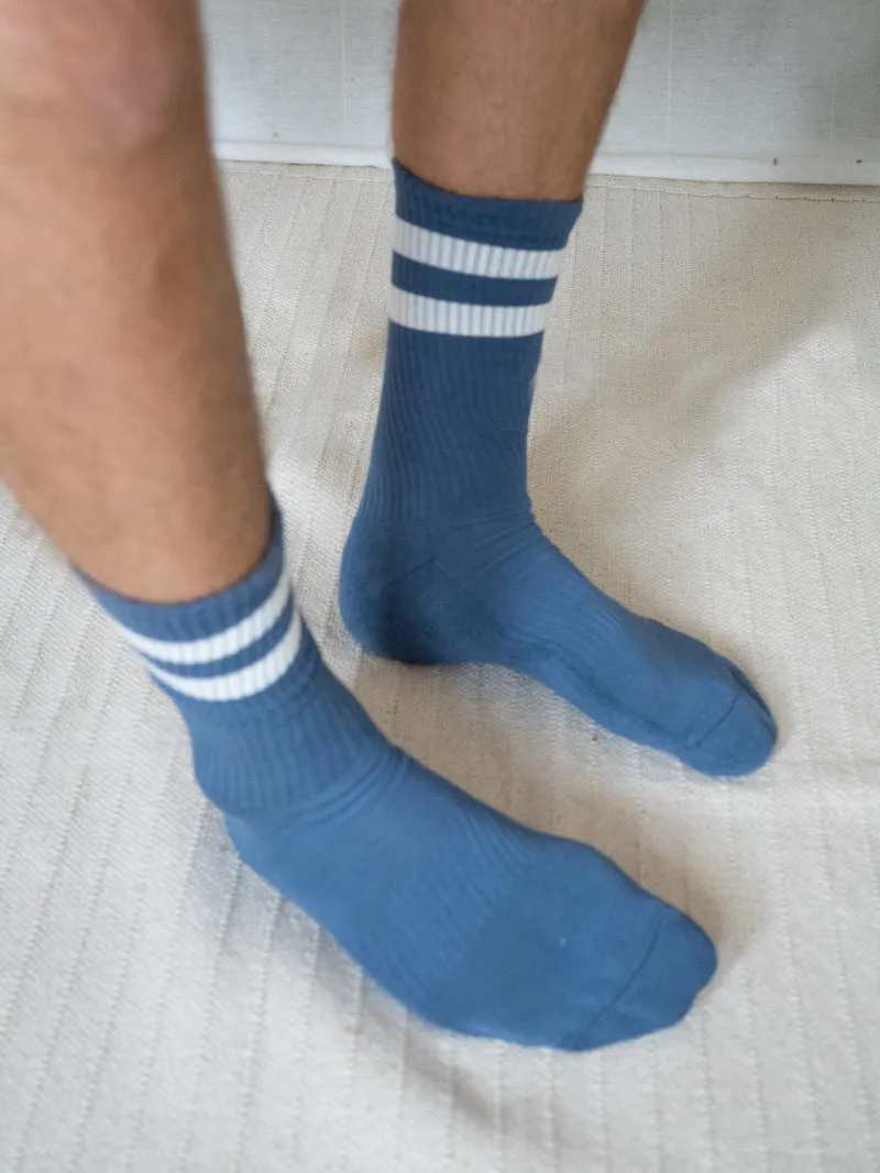 Retro Tennissocken - blau creme