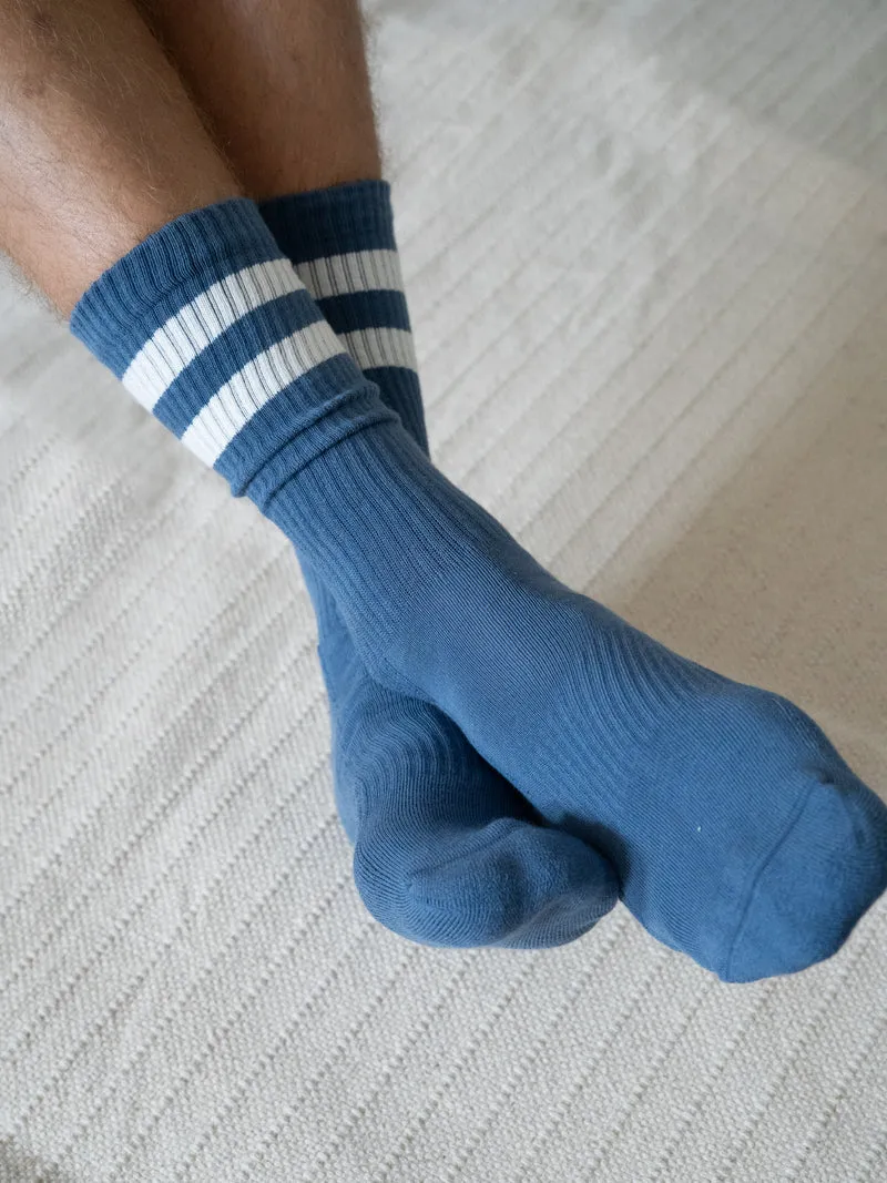 Retro Tennissocken - blau creme