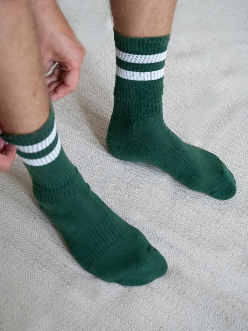 Retro Tennissocken - grün creme