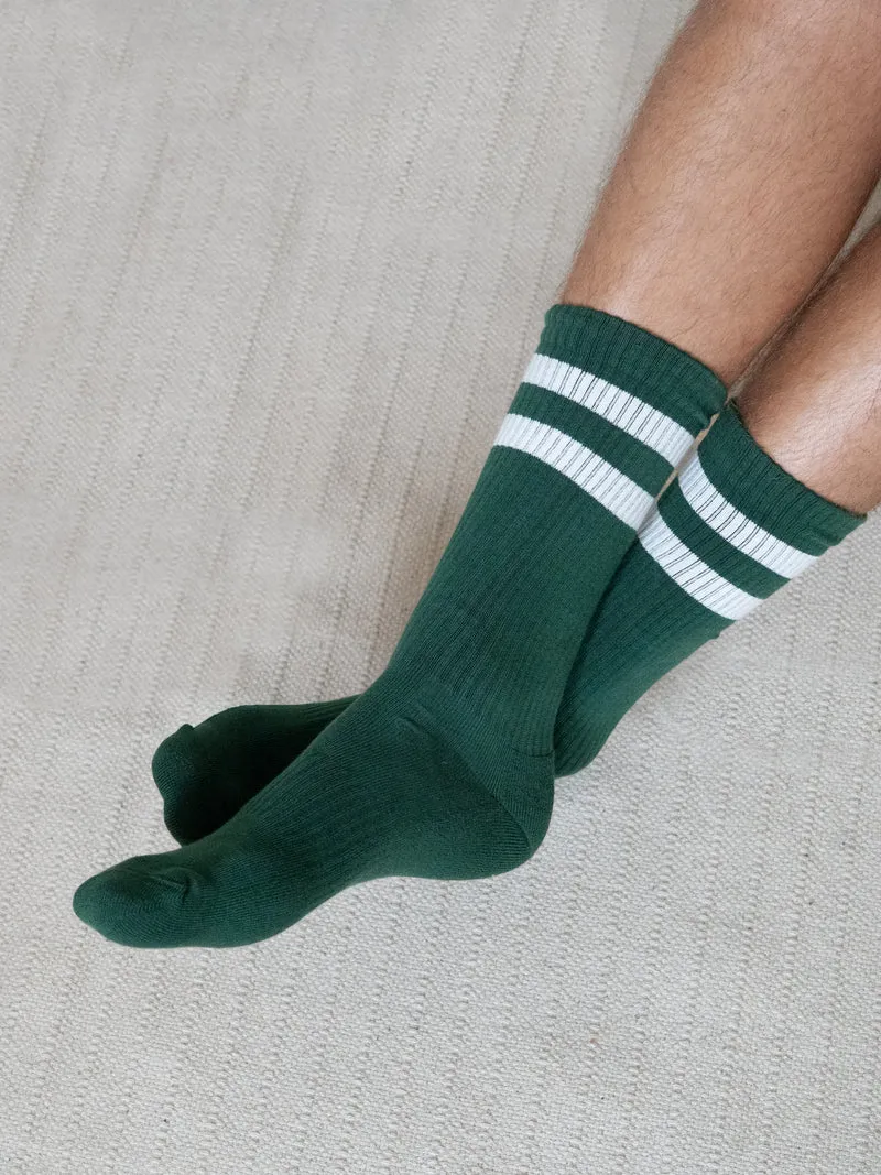 Retro Tennissocken - grün creme