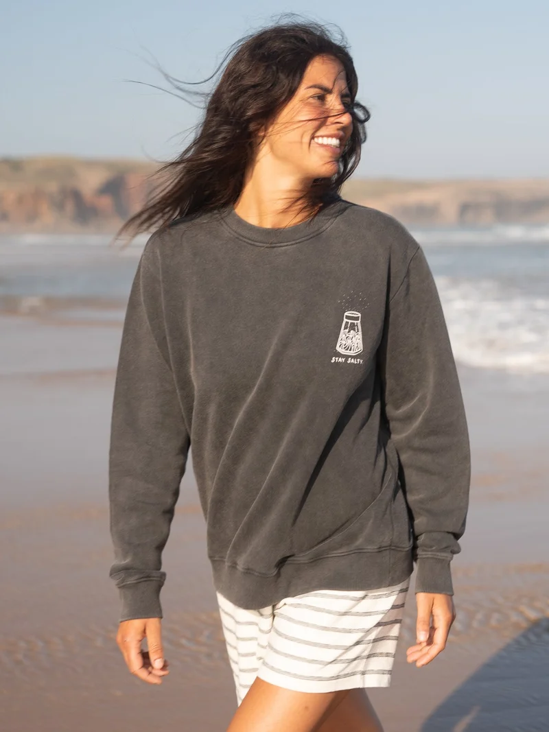 Frauen Stay Salty Sweater - salzschwarz