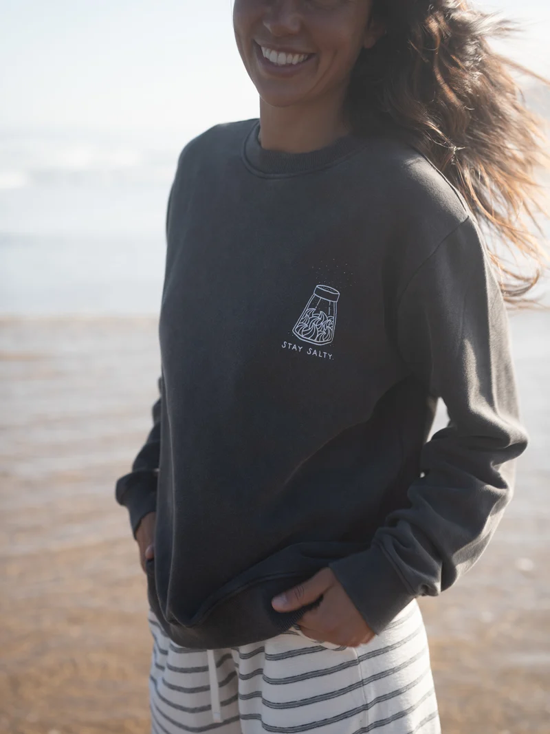 Frauen Stay Salty Sweater - salzschwarz