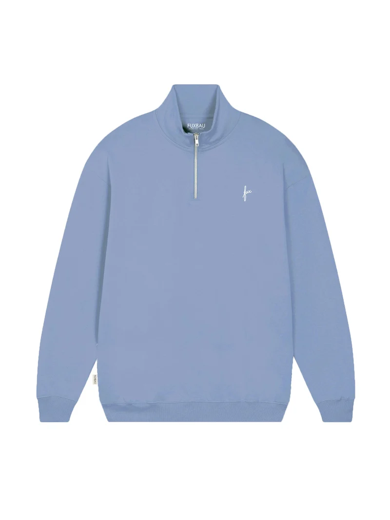 Männer fux Half Zip Sweater - hellblau