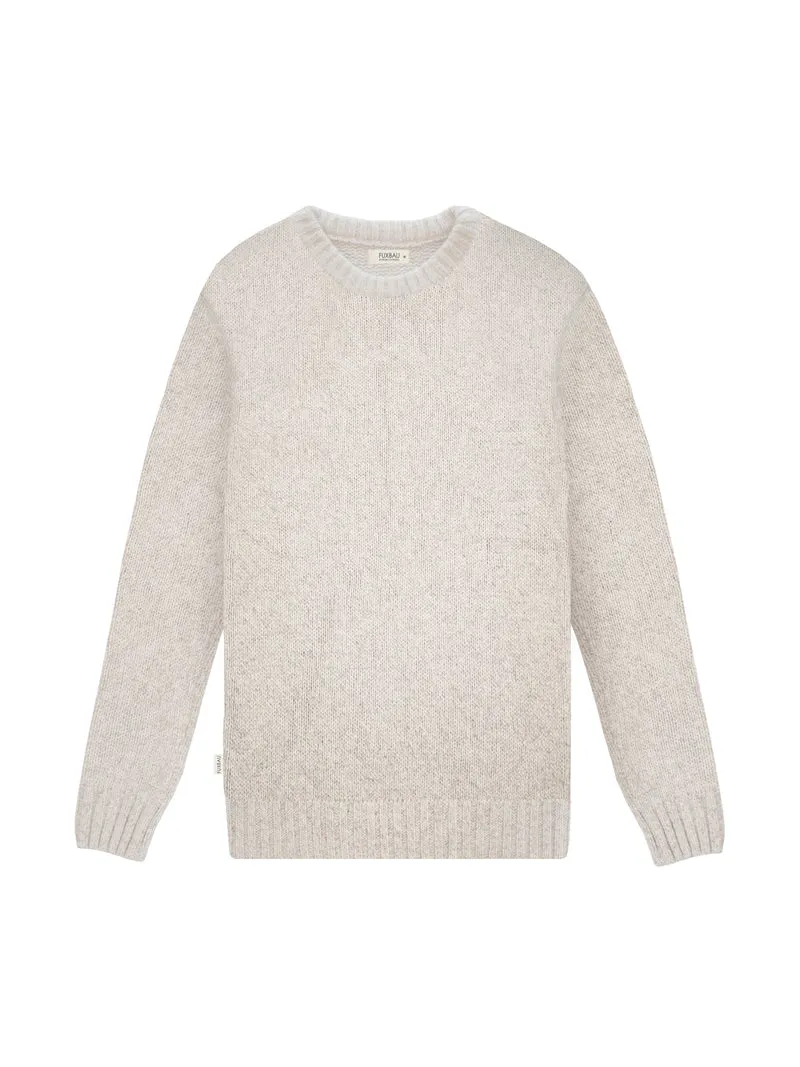 Männer Merino Strickpullover - beigemeliert
