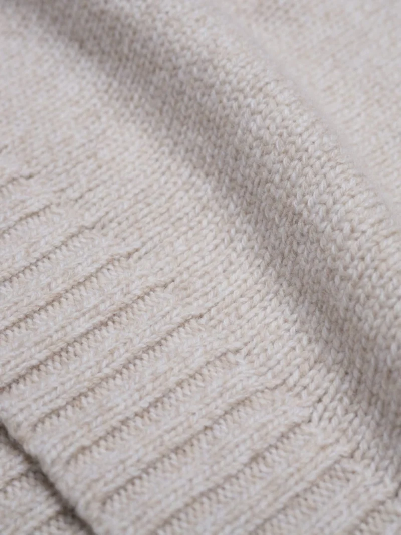 Männer Merino Strickpullover - beigemeliert