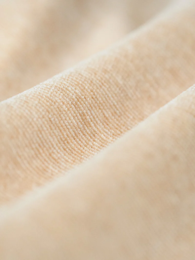 Männer Samt Pullover - beige gelb geriffelt