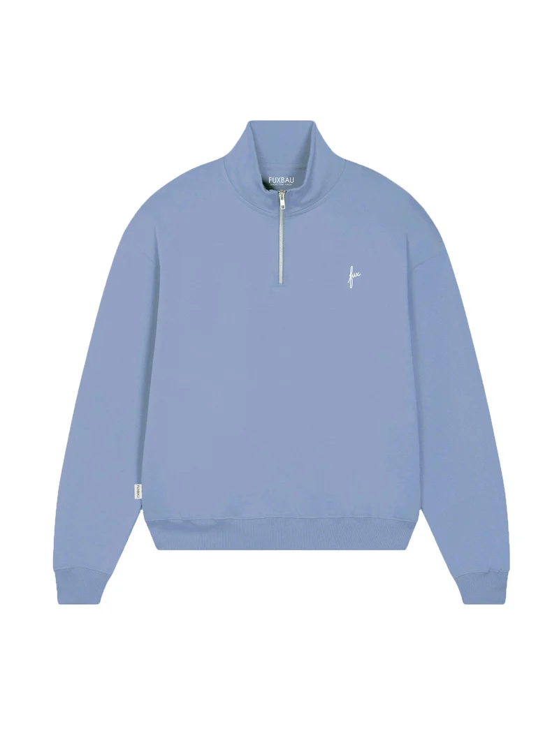 Frauen fux Half Zip Sweater - hellblau