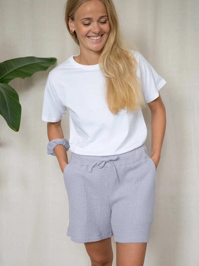 Frauen Waffelstrick Shorts - lavendel