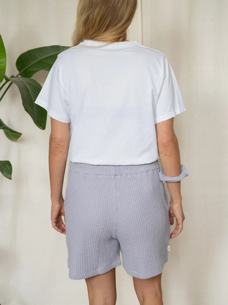 Frauen Waffelstrick Shorts - lavendel