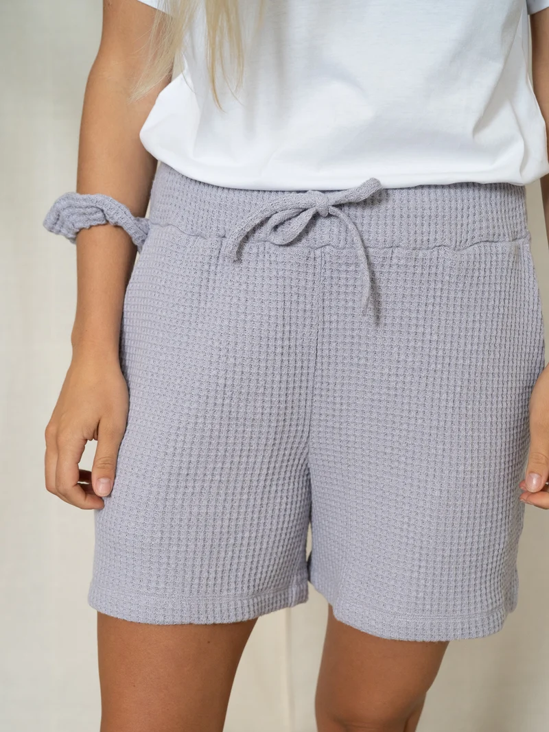 Frauen Waffelstrick Shorts - lavendel