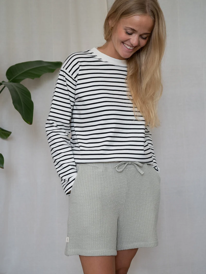 Frauen Waffelstrick Shorts - salbei