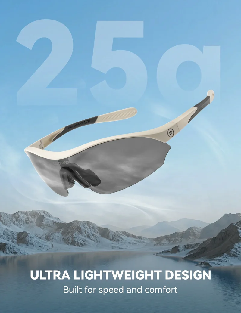 Sport-Radfahrsonnenbrille mit 3 austauschbaren UV400-Gläsern