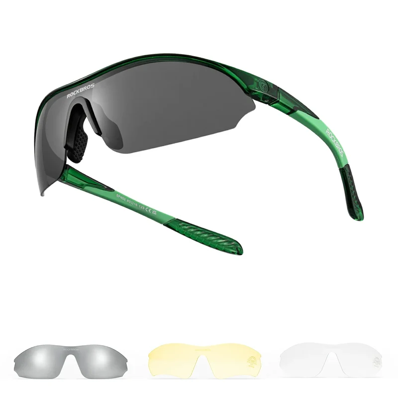 Sport-Radfahrsonnenbrille mit 3 austauschbaren UV400-Gläsern