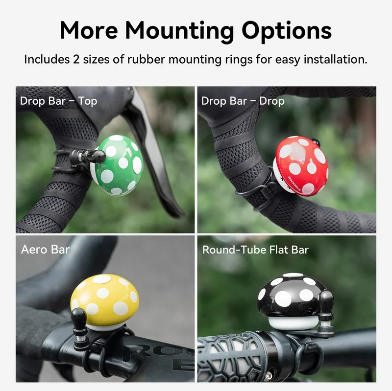 Rockbros Fahrradklingel Pilzform, Vintage & Cartoon für Rennrad, MTB, Klapprad & Kinderfahrrad