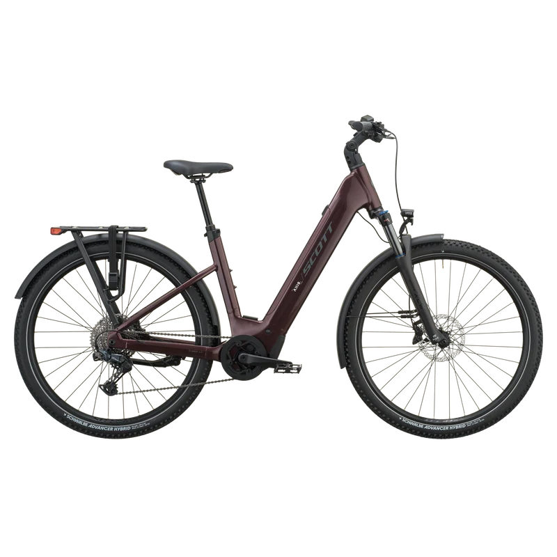 Scott Axis 10 800 Wh E-Bike Wave 29" aubergine red