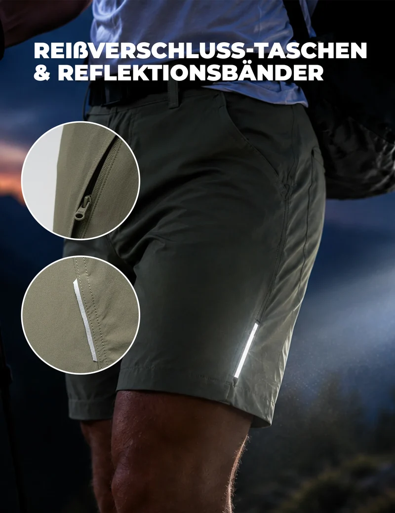 Herren Sommer Shorts Army Grün