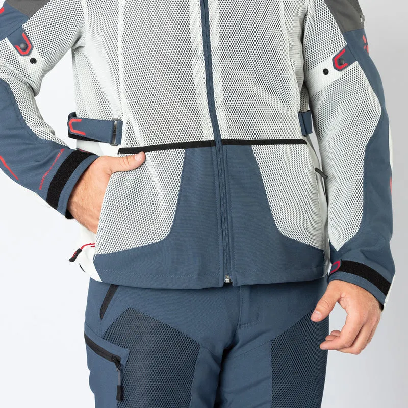 Tourster-BigAir 1.0 Jacke hellgrau-blau-rot