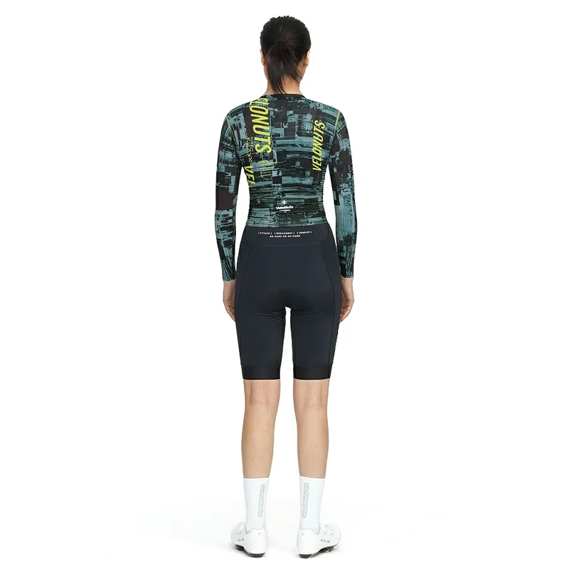 Velonuts Ultra Short Damen Radtrikot Langarm Grün