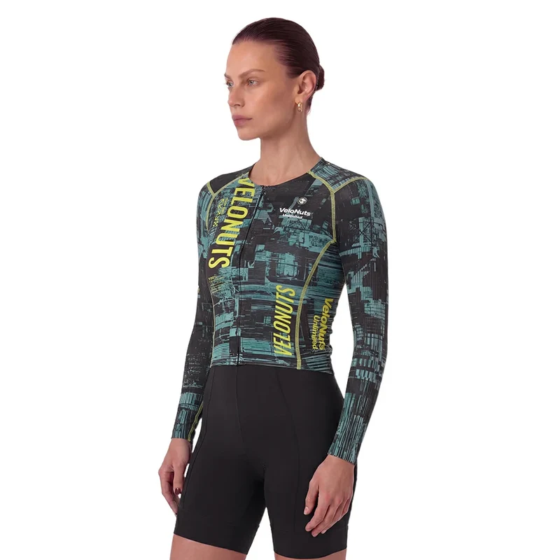 Velonuts Ultra Short Damen Radtrikot Langarm Grün