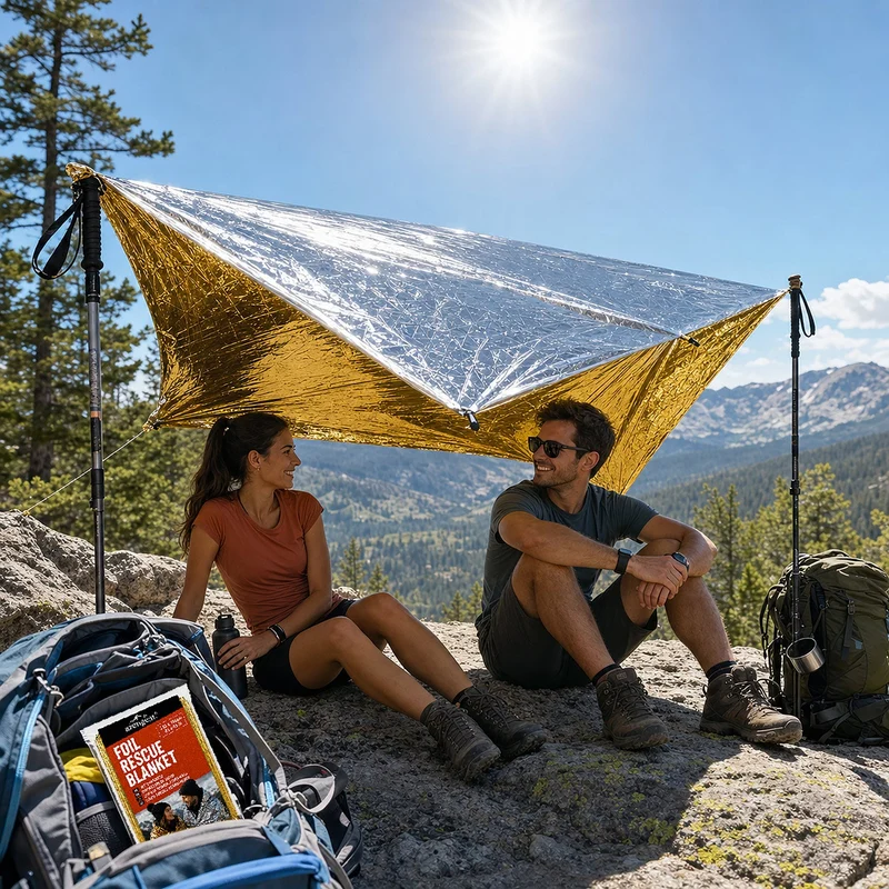 Emergency Rescue Foil Blankets (10 Pack), Thermal Mylar, Waterproof