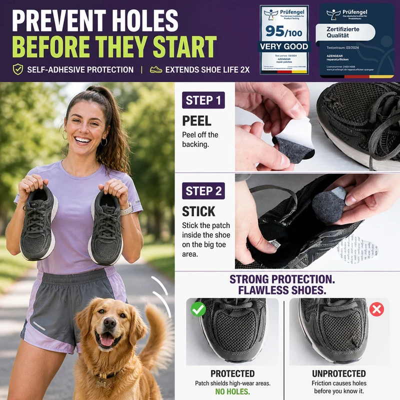 Shoe Heel Repair & Big Toe Hole Preventer Patch Kit