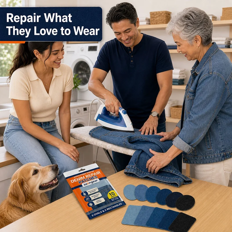 Iron-On Denim Repair Patches for Jeans (10 Pack)
