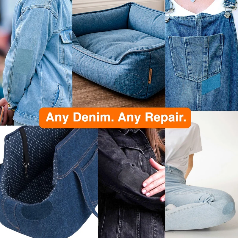 Iron-On Denim Repair Patches for Jeans (10 Pack)