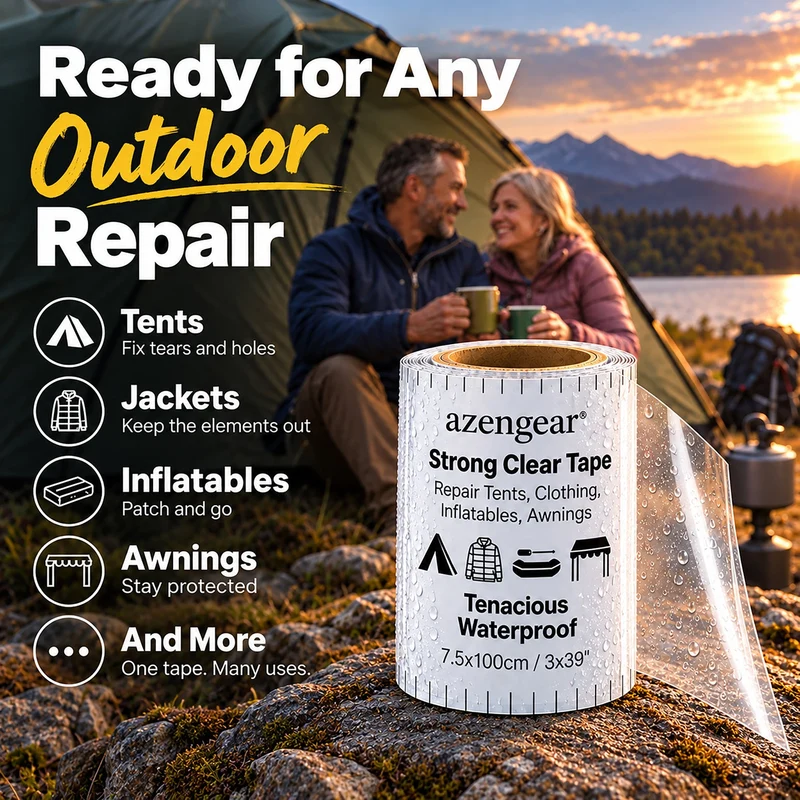 Clear Tenacious Waterproof Tape for Tents, Jackets, Inflatables, PVC