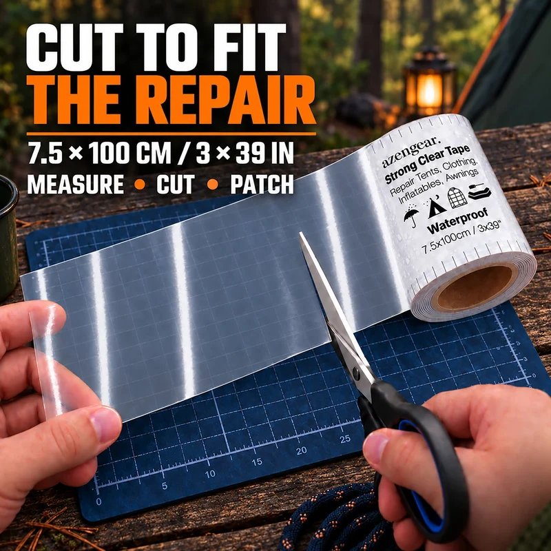 Clear Tenacious Waterproof Tape for Tents, Jackets, Inflatables, PVC