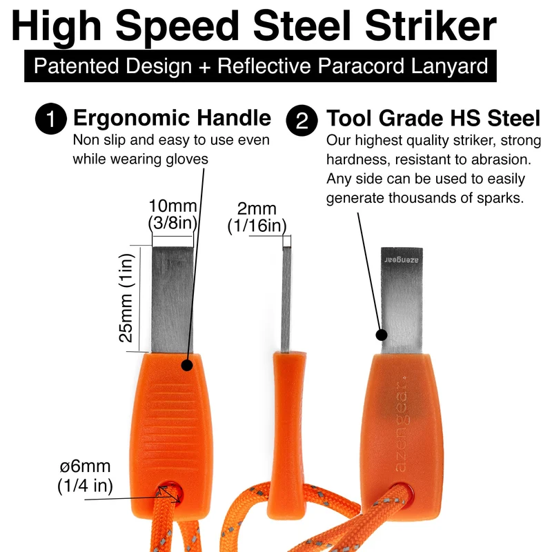Ferro Rod, Firesteel, Fire Starter Kit (10cm x ⌀1cm)