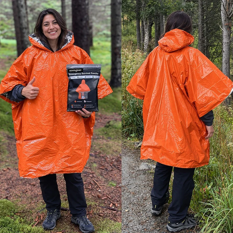 Emergency Survival Foil Poncho (4pc), Reversible