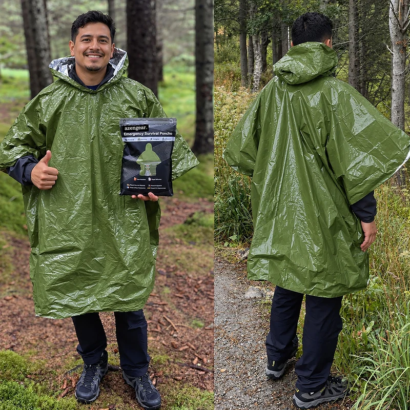 Emergency Survival Foil Poncho (4pc), Reversible