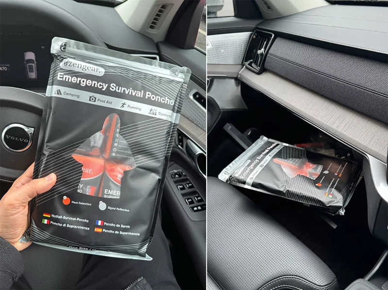 Emergency Survival Foil Poncho (4pc), Reversible