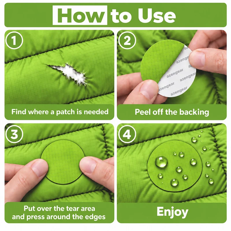 Self-Adhesive Puffer Jacket Repair Patches (30+ Colours)