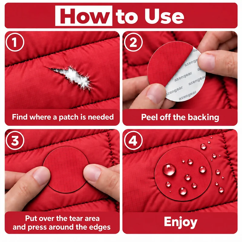 Self-Adhesive Puffer Jacket Repair Patches (30+ Colours)