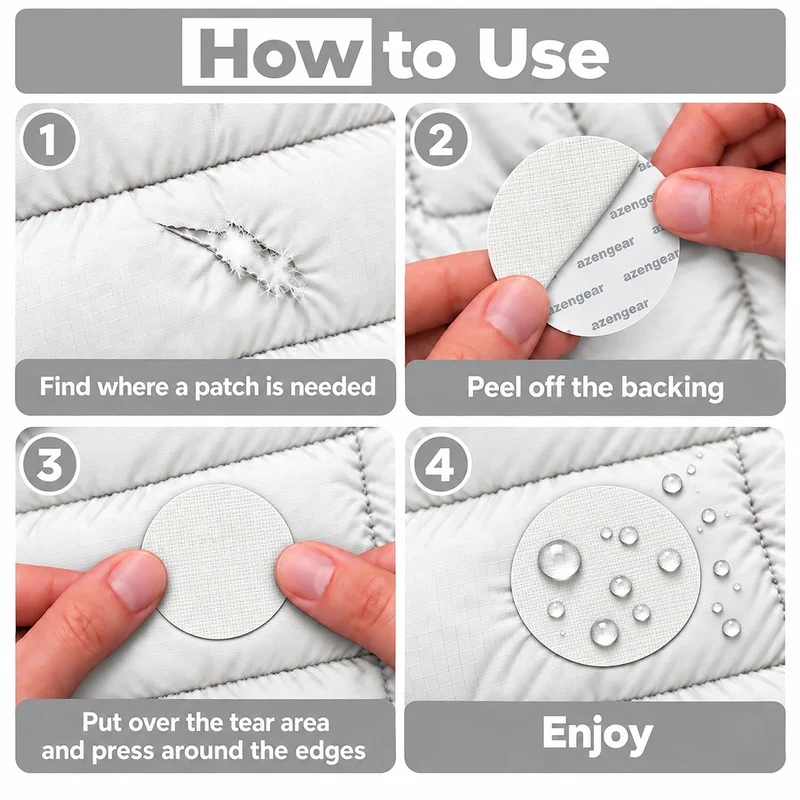 Self-Adhesive Puffer Jacket Repair Patches (30+ Colours)