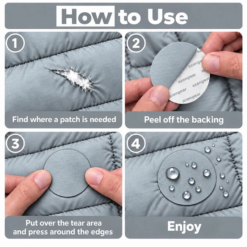 Self-Adhesive Puffer Jacket Repair Patches (30+ Colours)