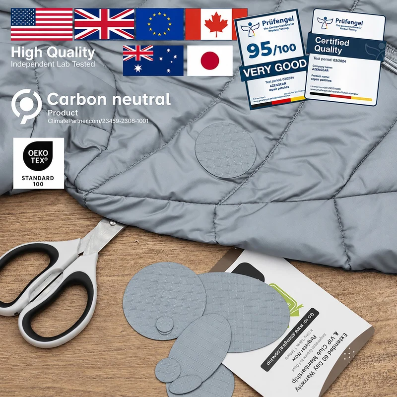 Self-Adhesive Puffer Jacket Repair Patches (30+ Colours)
