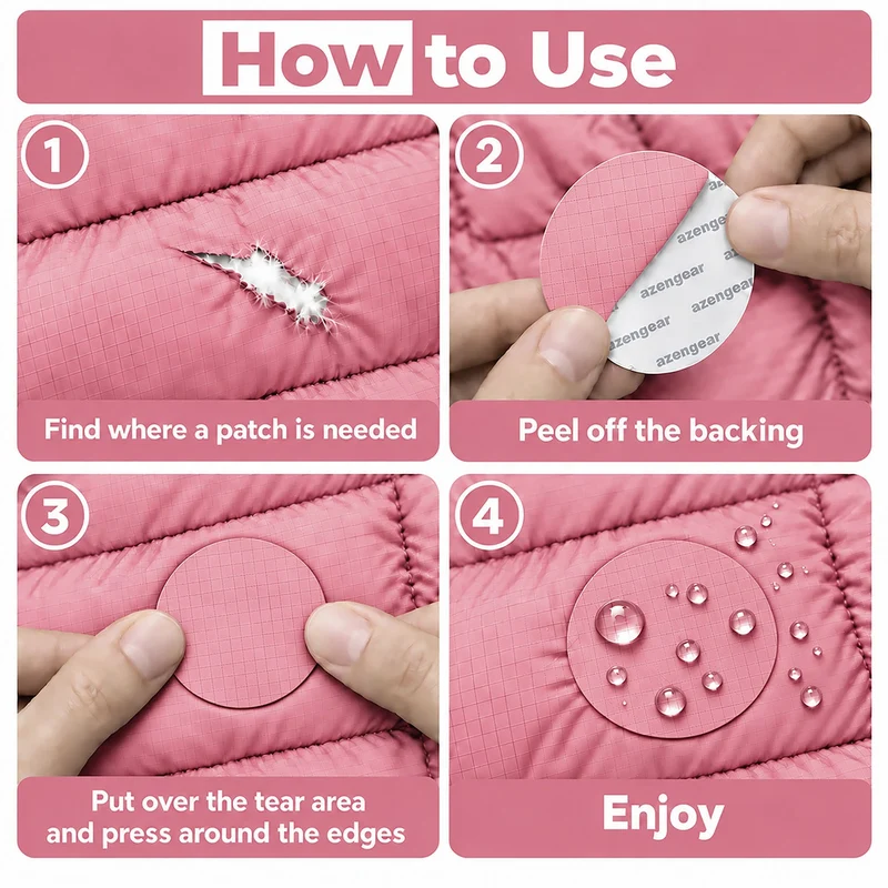 Self-Adhesive Puffer Jacket Repair Patches (30+ Colours)