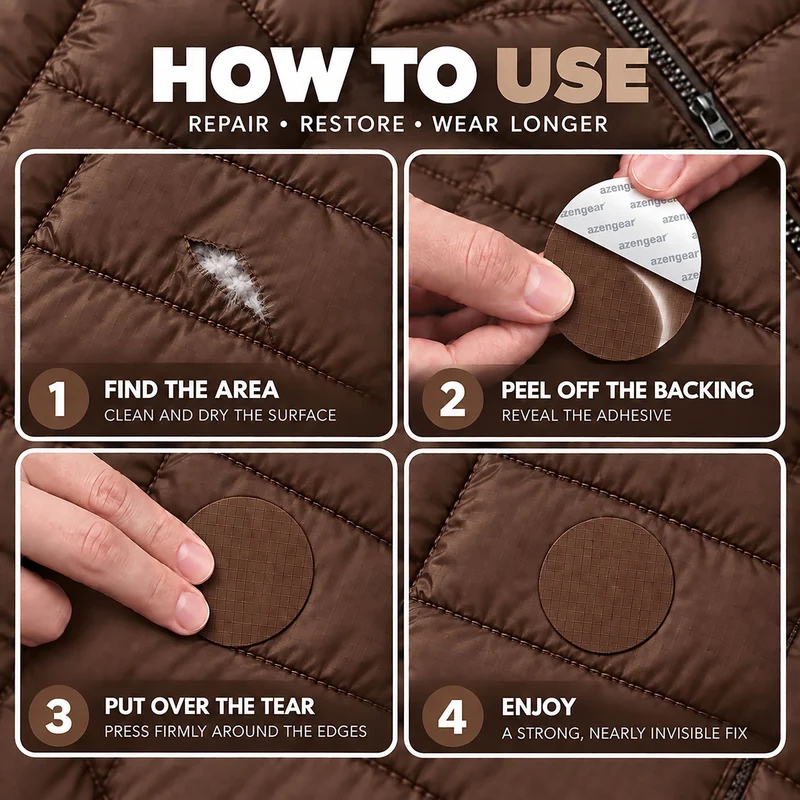Self-Adhesive Puffer Jacket Repair Patches (30+ Colours)