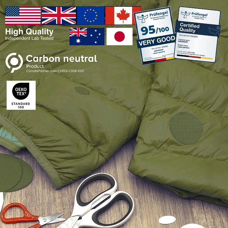 Self-Adhesive Puffer Jacket Repair Patches (30+ Colours)