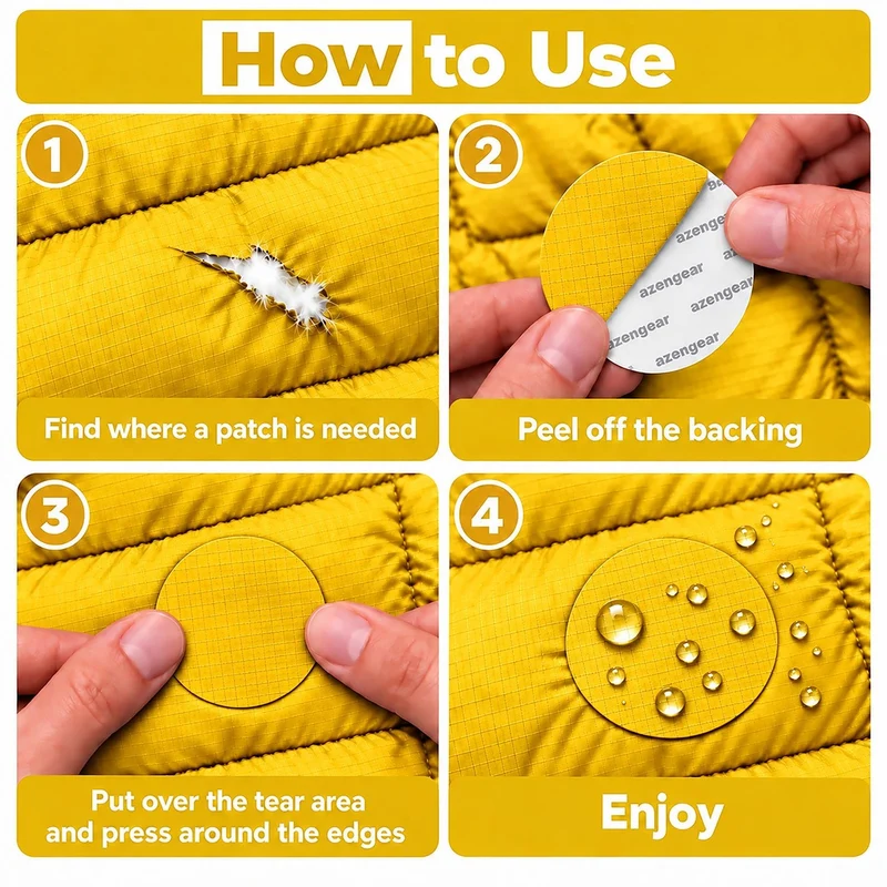 Self-Adhesive Puffer Jacket Repair Patches (30+ Colours)